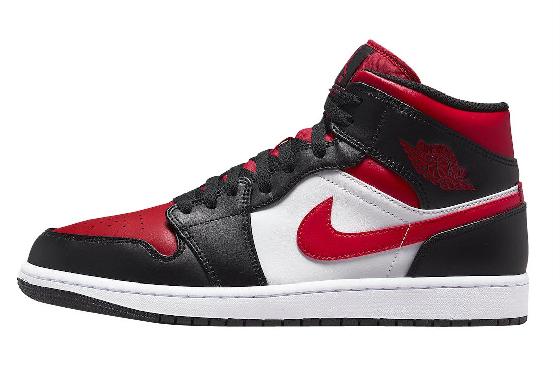 Image of Jordan 1 Mid Black Fire Red