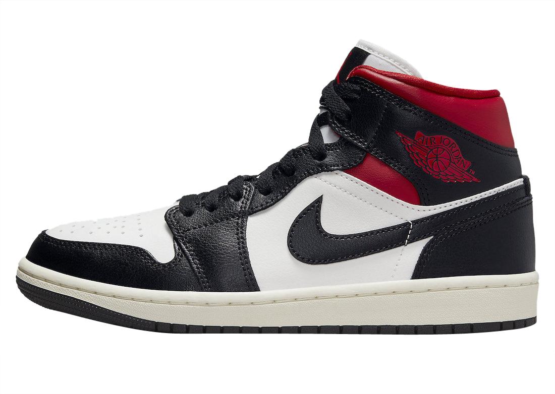 Image of Jordan 1 Mid Black Gym Red